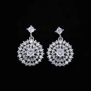 14k Gold Fancy Diamonds Drop Earrings Sterling Silver
